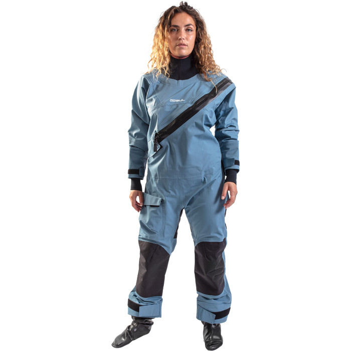 2022 Gul Womens Dartmouth Eclip Zip Drysuit & Underfleece GM0383-B9 - Blue / Geo